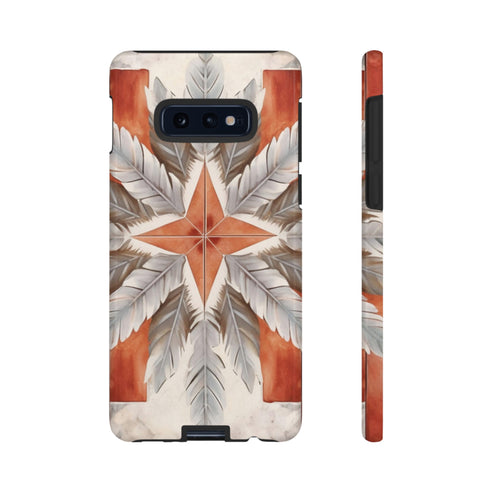 Silver Feather Compass - Impact Resistant Phone Case